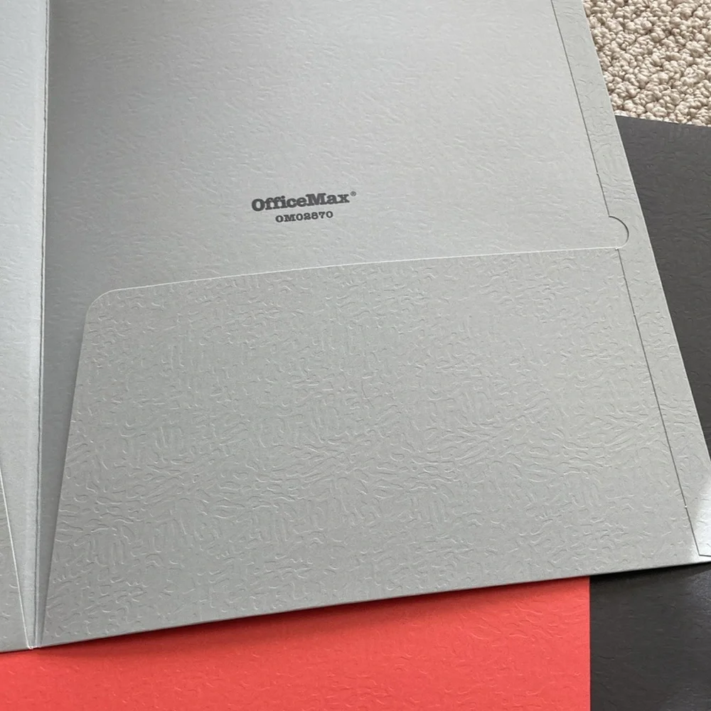 NEW OfficeMax Folders Four Pack Folio Two Pocket Multicolor Office Supplies